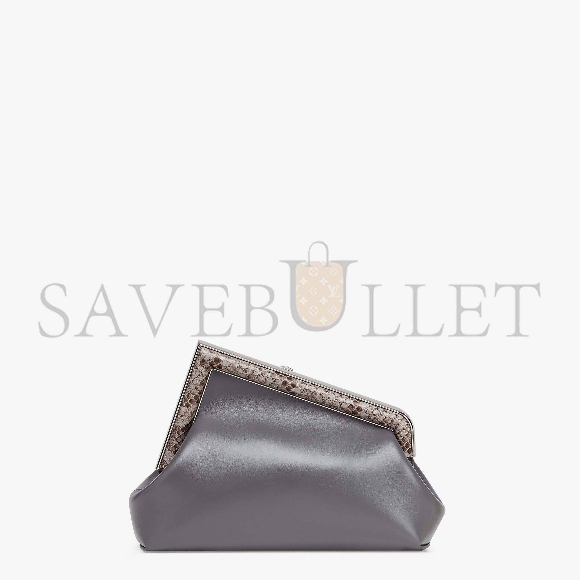 F**di first small - python and dark gray leather bag 8bp129agwrf1i00 (26*18*9.5cm)