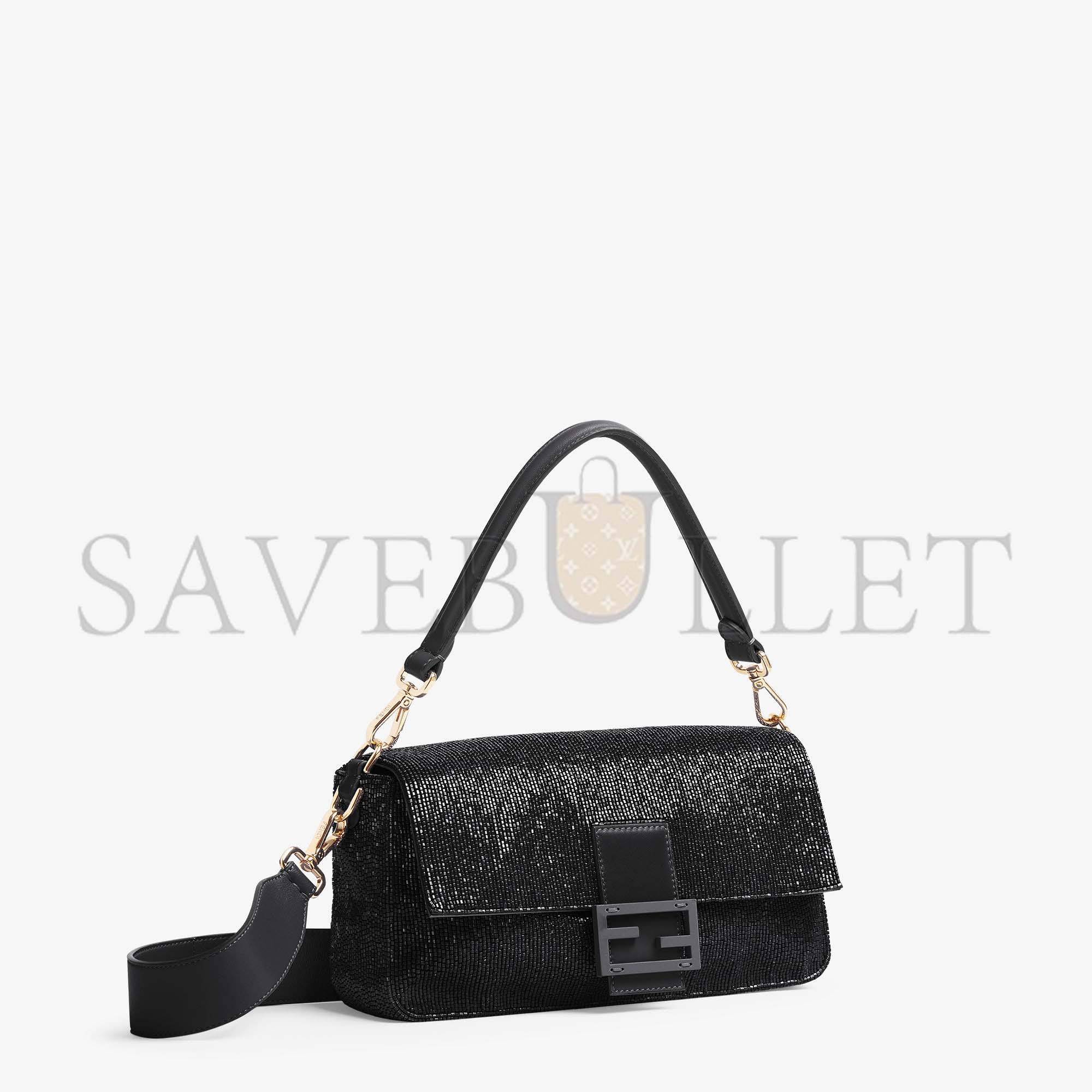 F**di baguette - re-edition bag in black beads 8br600am2lf0kur (27*15*6cm)