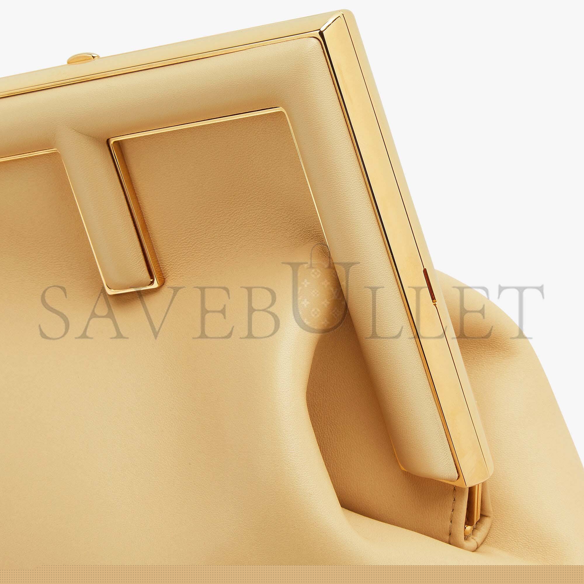 F**di first medium - sand-colored leather bag 8bp127abvef1i2a (32.5*23.5*15cm)