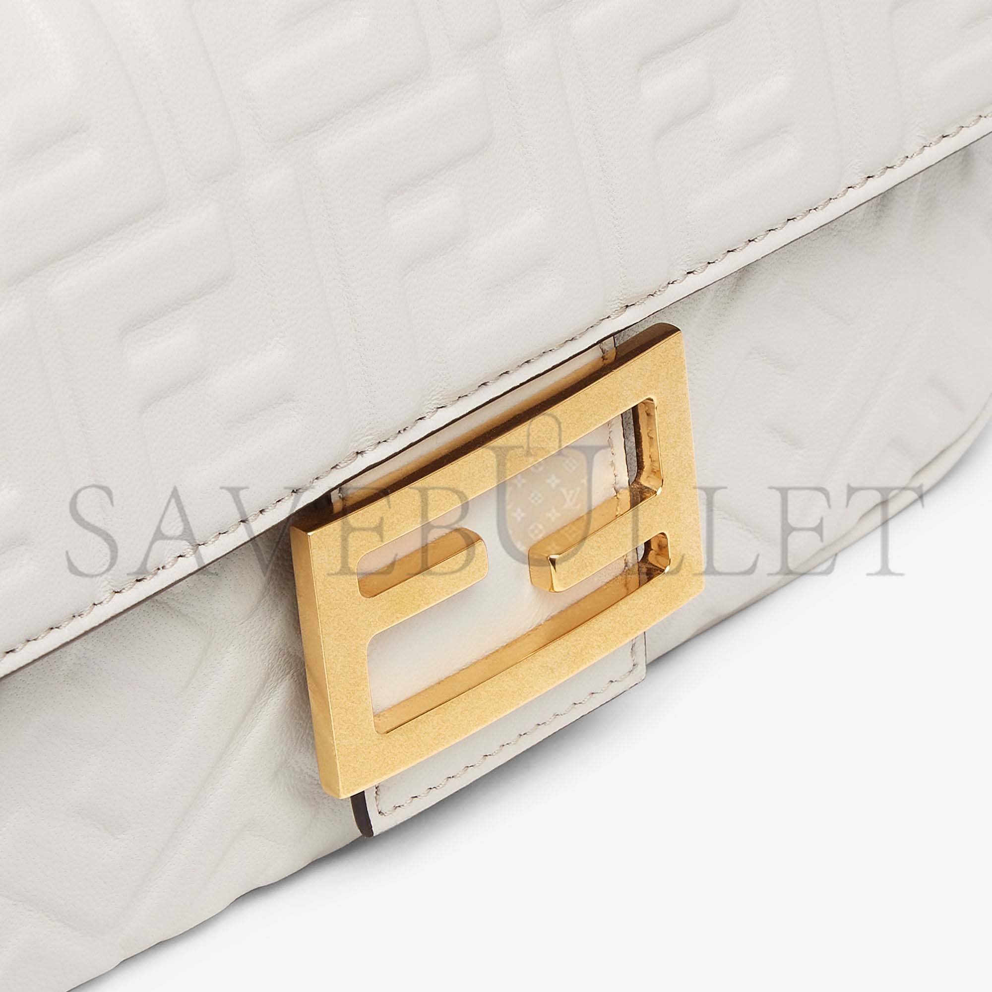 F**di baguette chain midi - light gray leather bag 8br793ah9cf1bz0 (24*14.5*7cm)