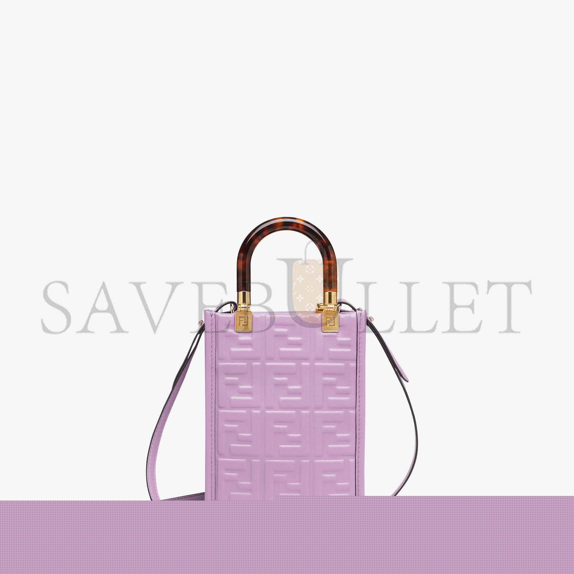 F**di mini sunshine shopper - purple leather mini-bag 8bs051amcif1jco (18*13*6.5cm)