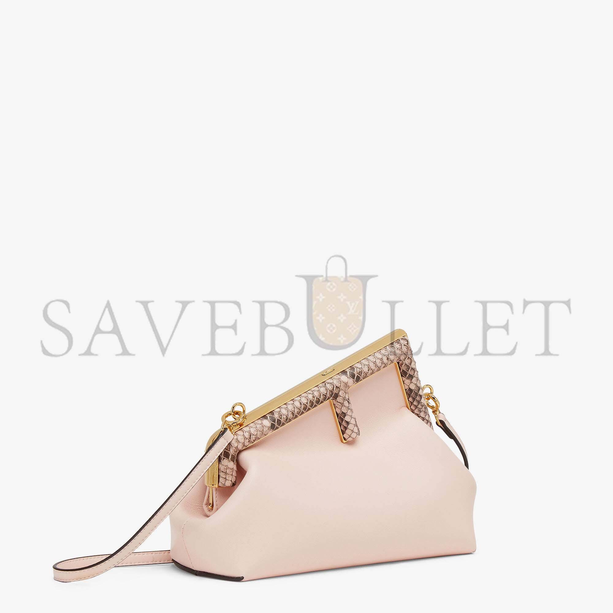 F**di first small - pink leather and python leather bag 8bp129akkuf1hoq (26*18*9.5cm)