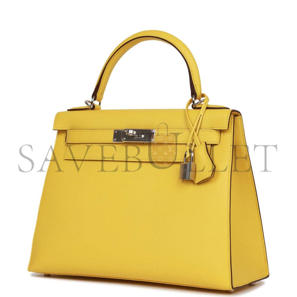 H**mes kelly sellier 28 jaune de naples epsom palladium hardware (28*22*10cm)