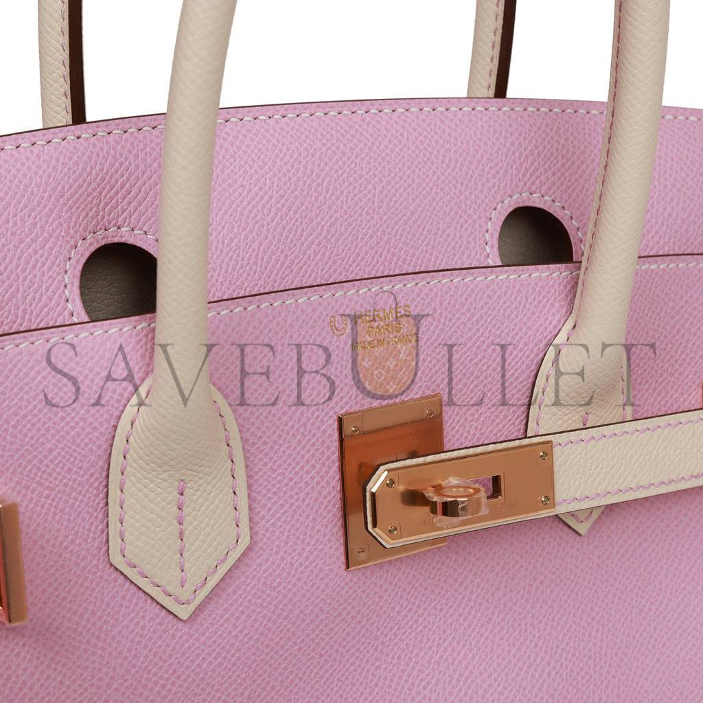 H**mes special order (hss) birkin 30 mauve sylvestre and craie epsom rose gold hardware ( 30cm*22*16cm)