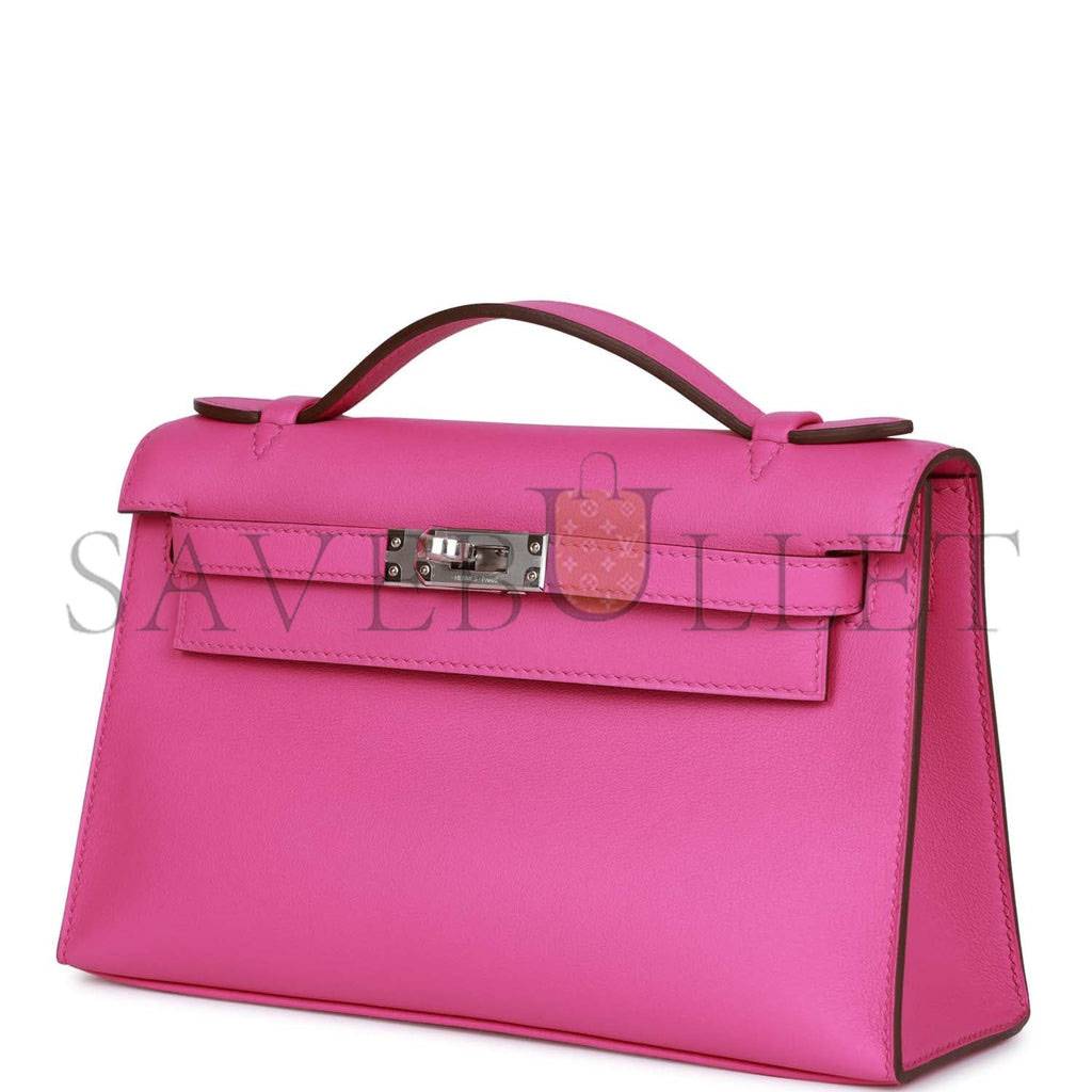 H**mes mini kelly pochette magnolia swift palladium hardware (22*14*7cm)