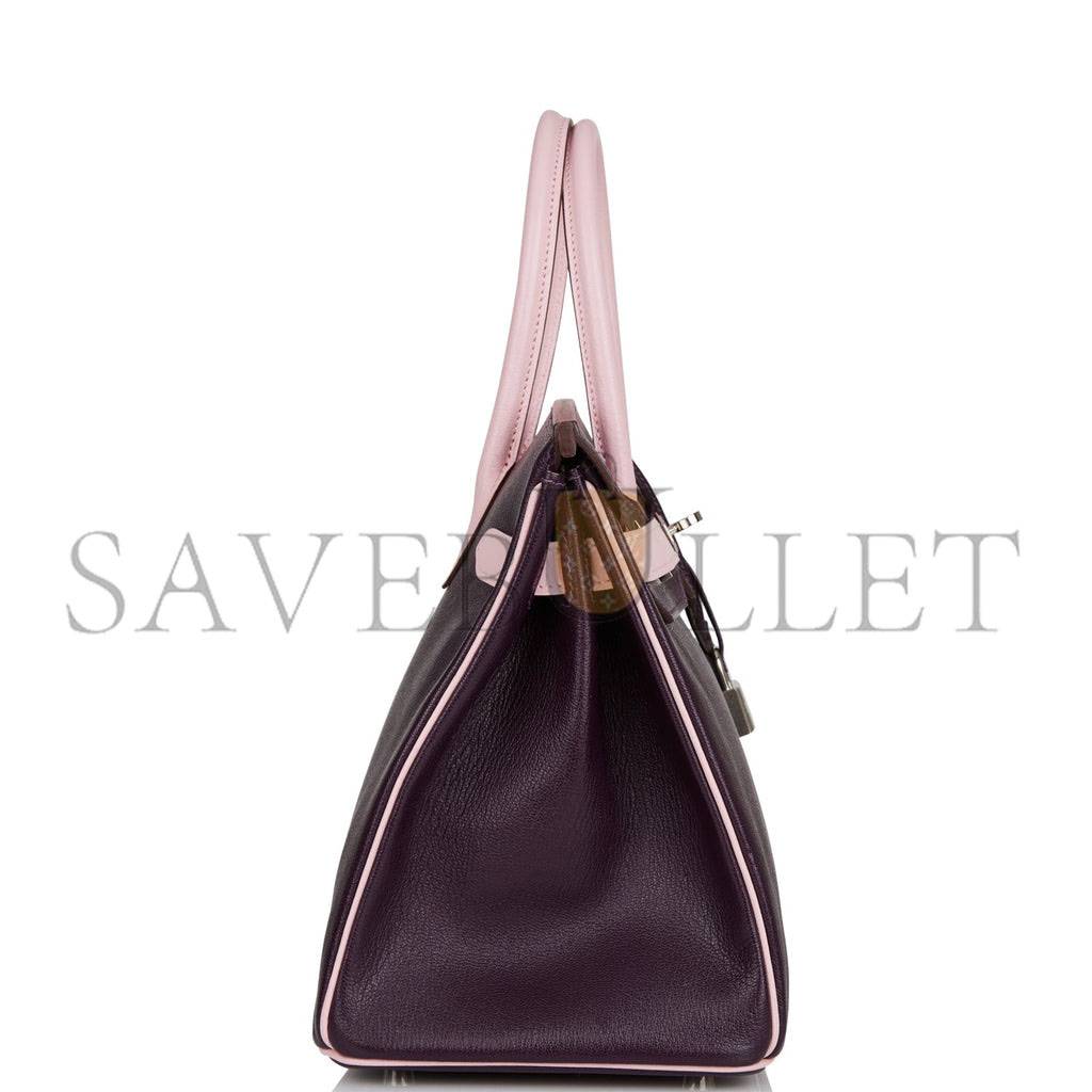 H**mes special order (hss) birkin 30 raisin and rose sakura chevre palladium hardware ( 30cm*22*16cm)