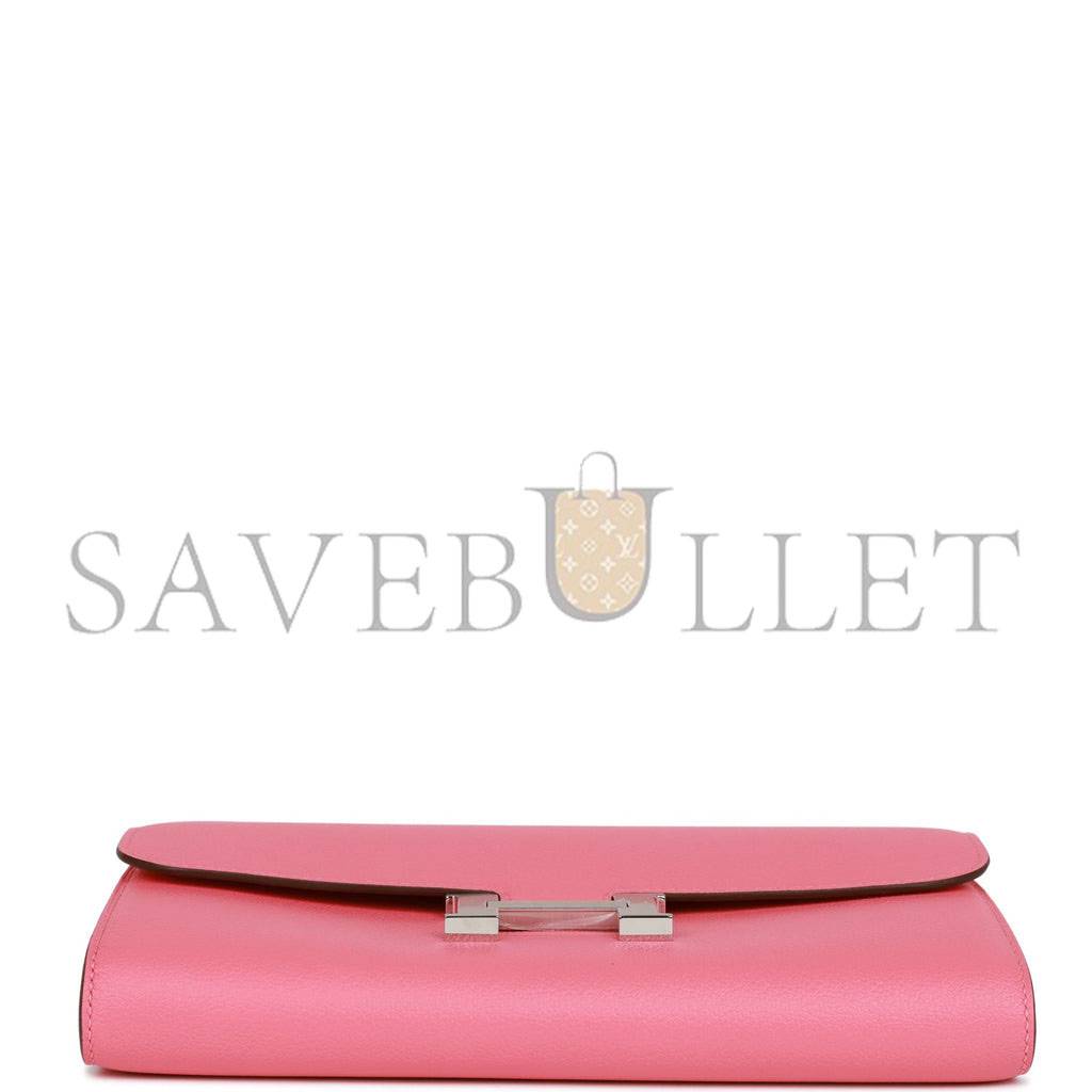 H**mes constance wallet to go rose azalee evercolor palladium hardware (20.3*11.4*3.8cm)
