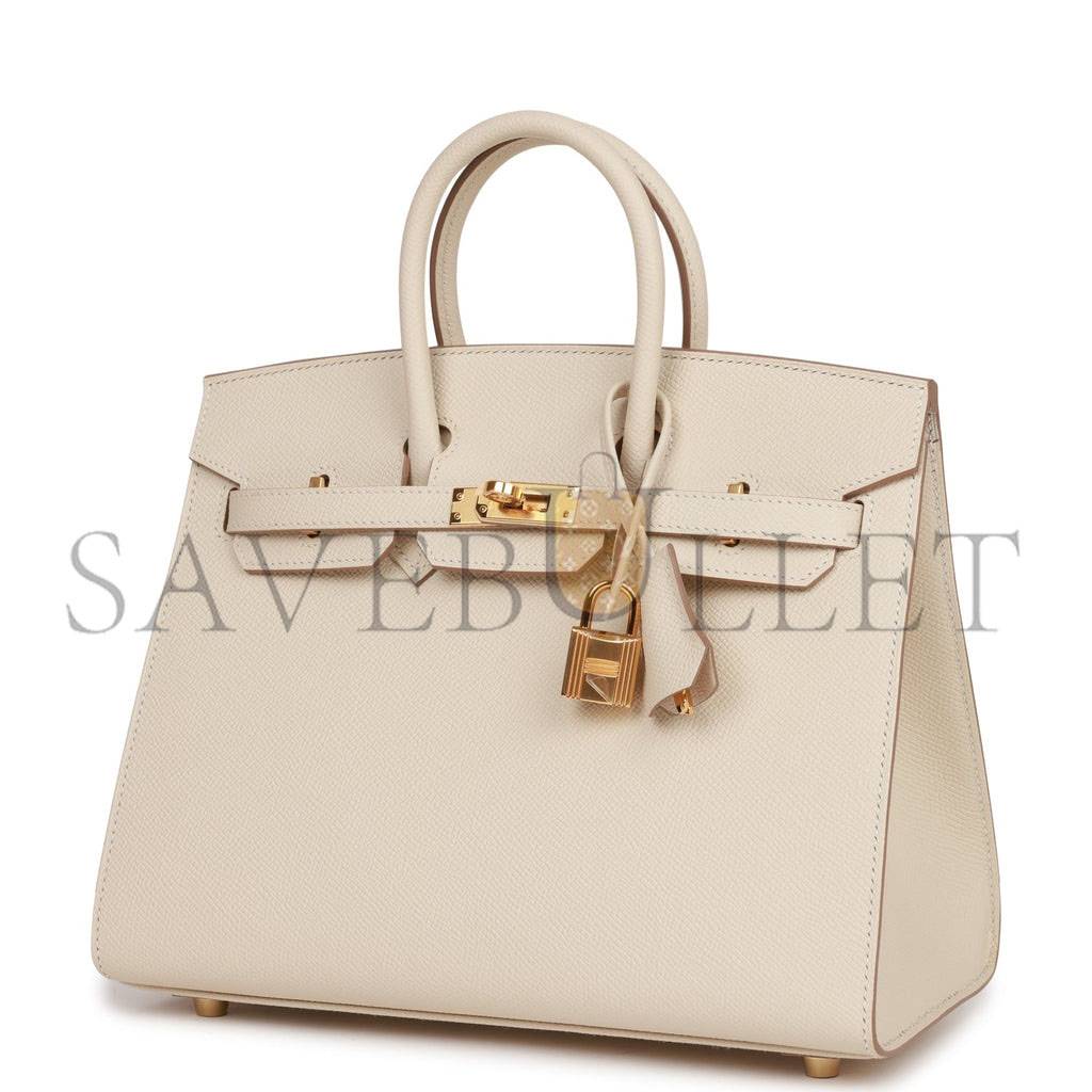 H**mes birkin sellier 25 craie epsom gold hardware handmade (25cm)