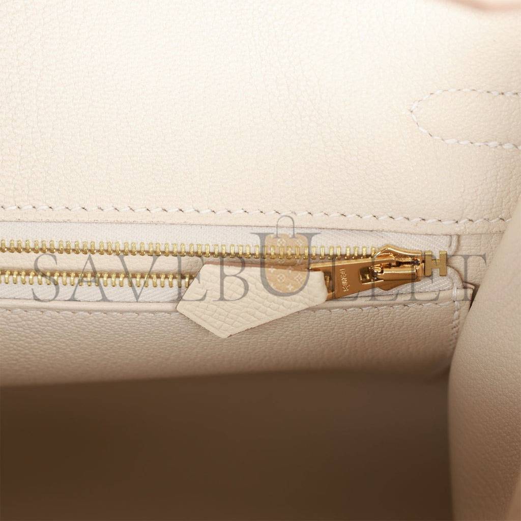 H**mes birkin sellier 25 craie epsom gold hardware handmade (25cm)