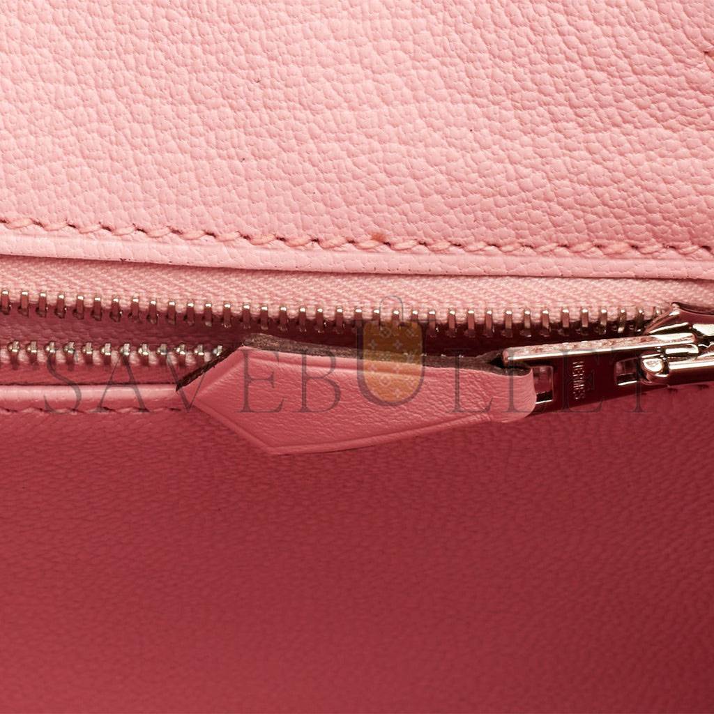 H**mes birkin 25 rose sakura jonathan palladium hardware handmade (25cm)
