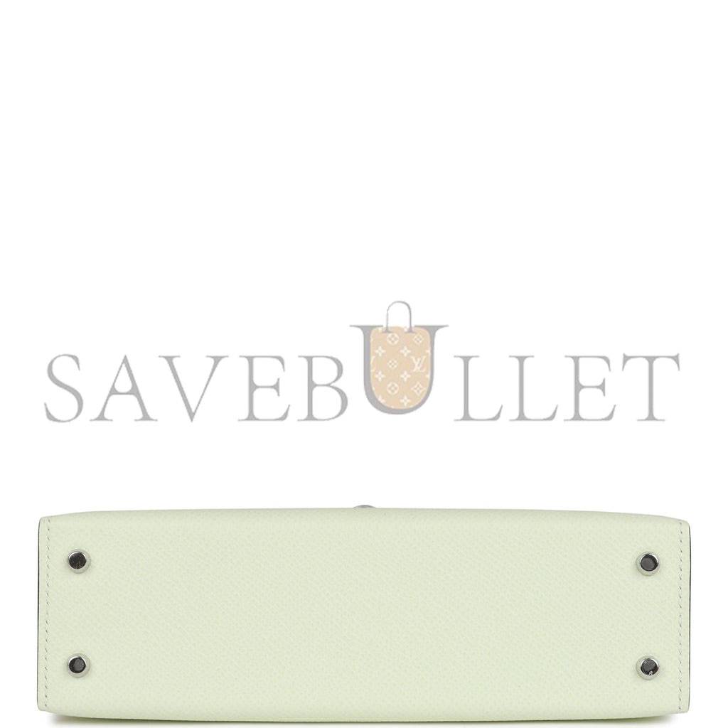 H**mes mini kelly sellier 20 vert fizz epsom palladium hardware (19*12*5.5cm)