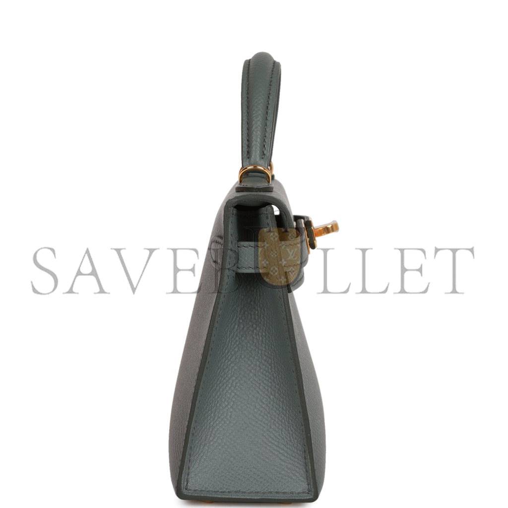 H**mes mini kelly sellier 20 vert amande epsom gold hardware (19*12*5.5cm)