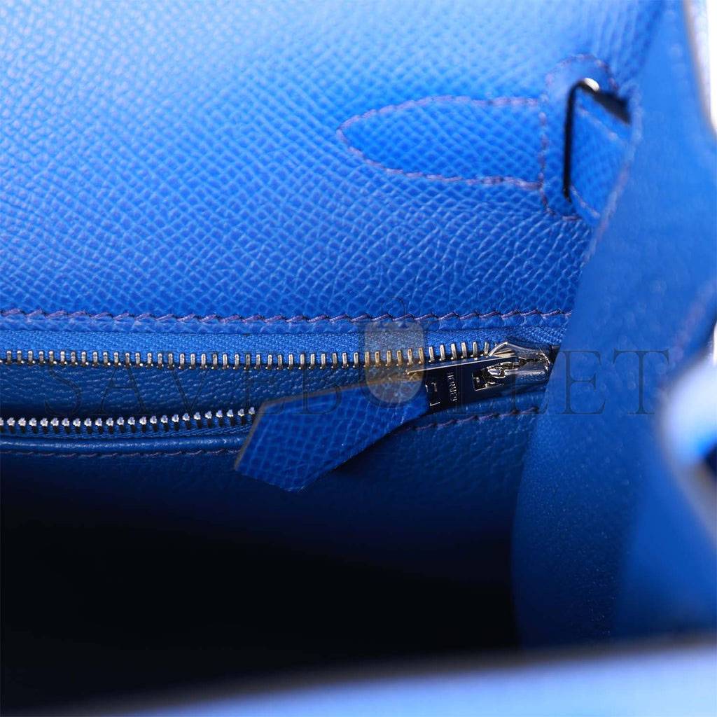 H**mes bleu royal epsom sellier kelly 28cm palladium hardware (28cm)