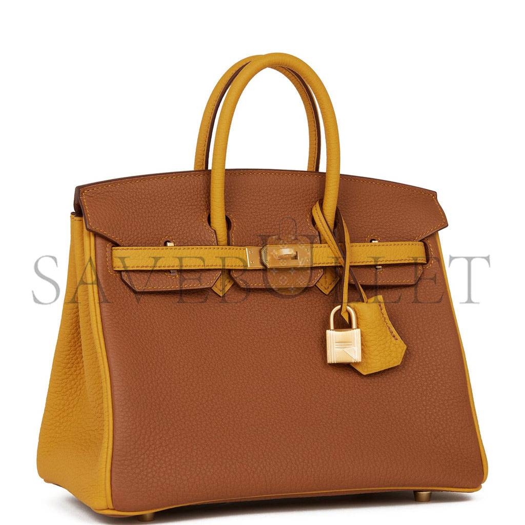 H**mes special order (hss) birkin 25 gold and jaune ambre togo brushed gold hardware handmade(25cm)