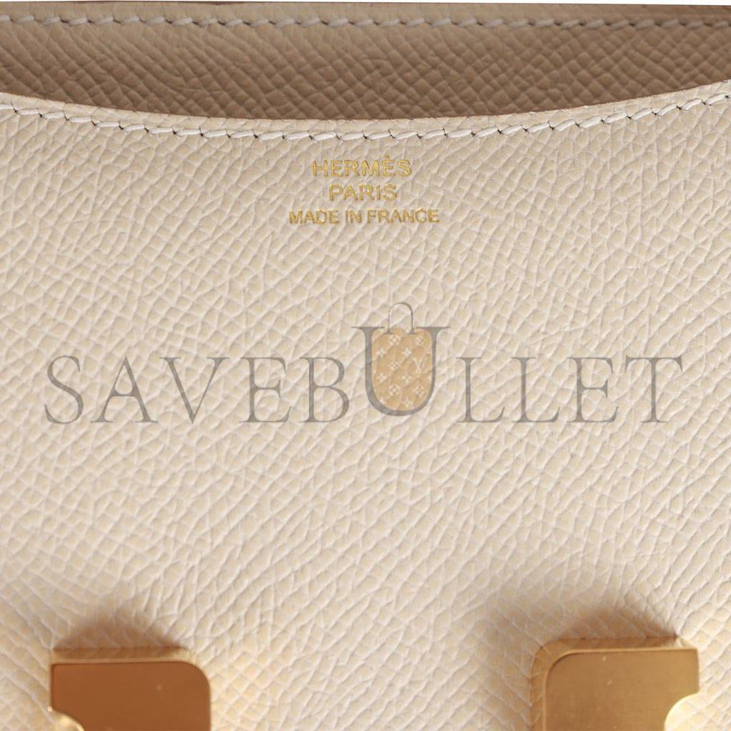 H**mes constance 18 craie epsom gold hardware (18cm)