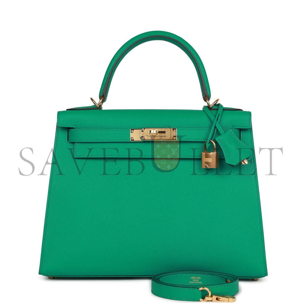 H**mes kelly sellier 28 vert jade epsom gold hardware (28*22*10cm)