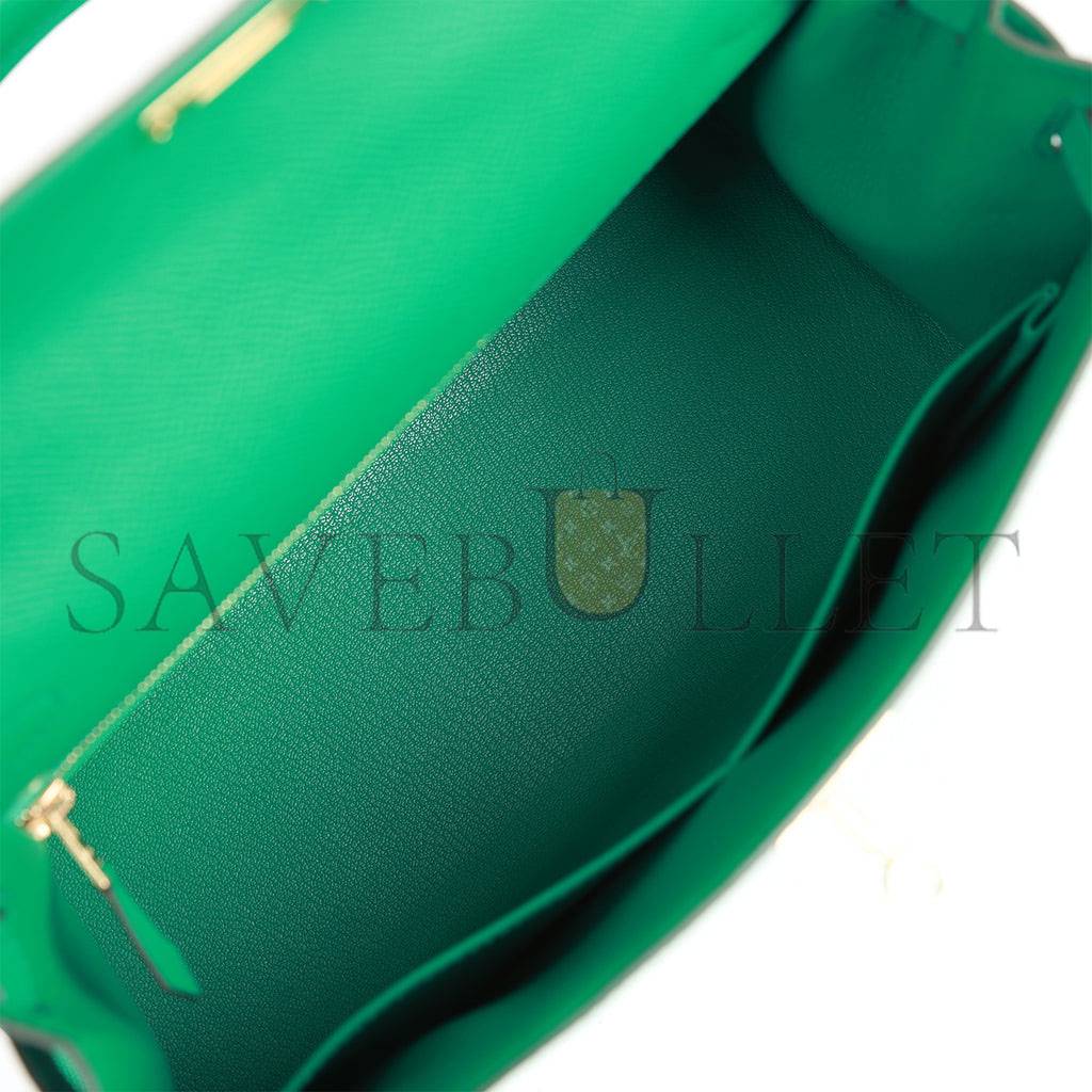H**mes kelly sellier 28 vert jade epsom gold hardware (28*22*10cm)