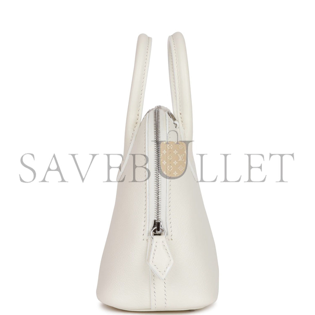 H**mes 1923 bolide 25 white evercolor verso palladium hardware (25*20*10cm)