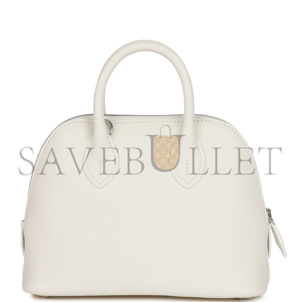 H**mes 1923 bolide 25 white evercolor verso palladium hardware (25*20*10cm)