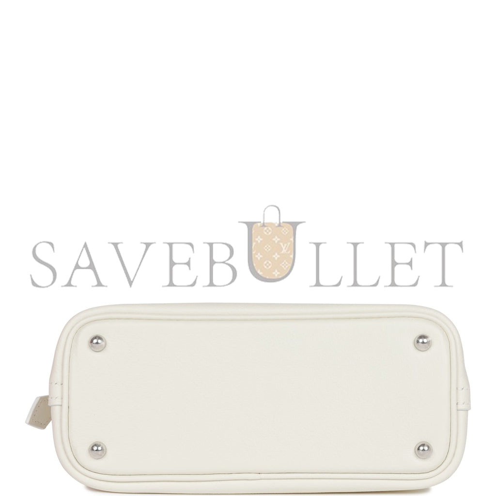 H**mes 1923 bolide 25 white evercolor verso palladium hardware (25*20*10cm)