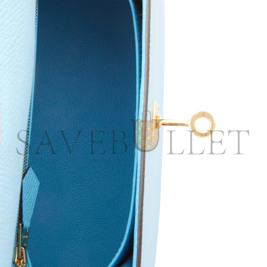 H**mes kelly sellier 25 celeste epsom gold hardware (25*17*7cm)