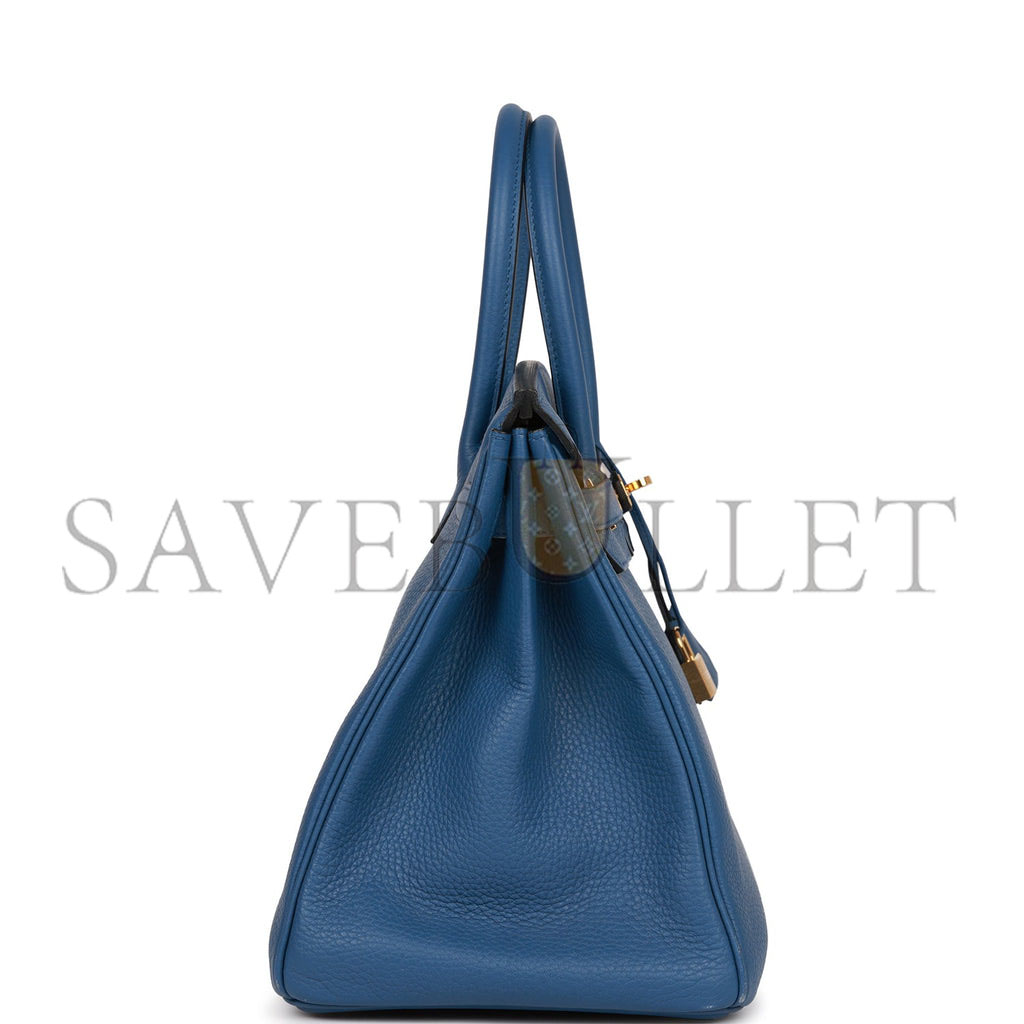 H**mes birkin 35 bleu agate togo gold hardware (35cm)