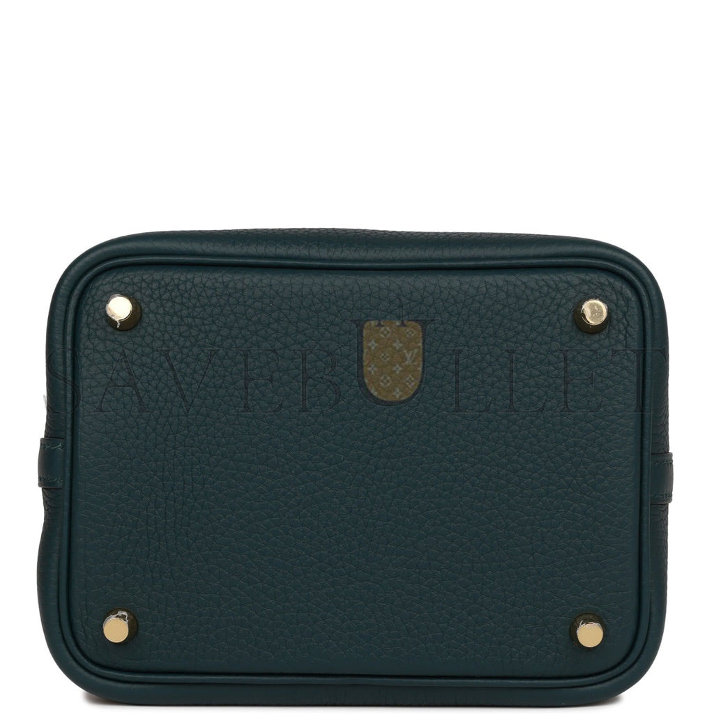 H**mes picotin lock 18 vert cypress matte alligator and clemence touch gold hardware (18*13*18cm)