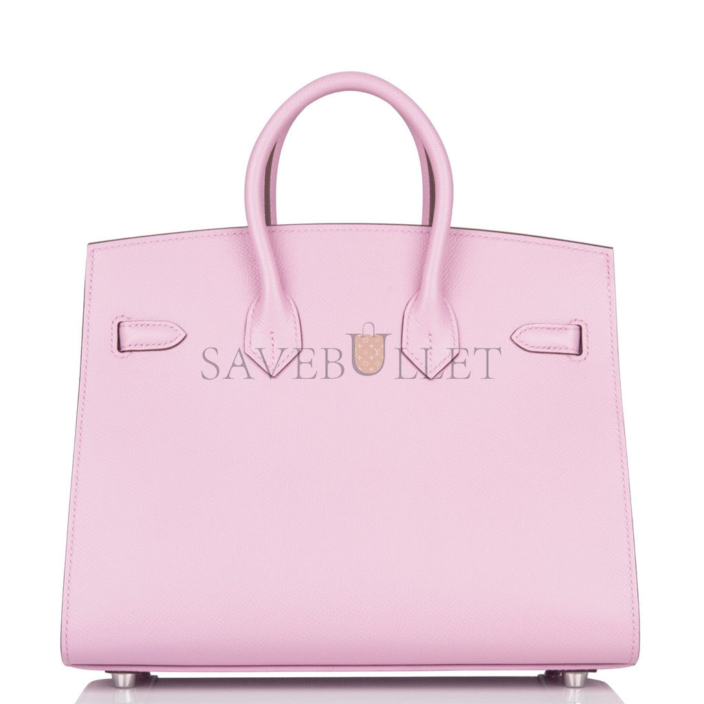 H**mes birkin sellier 25 mauve sylvestre epsom palladium hardware handmade (25cm)