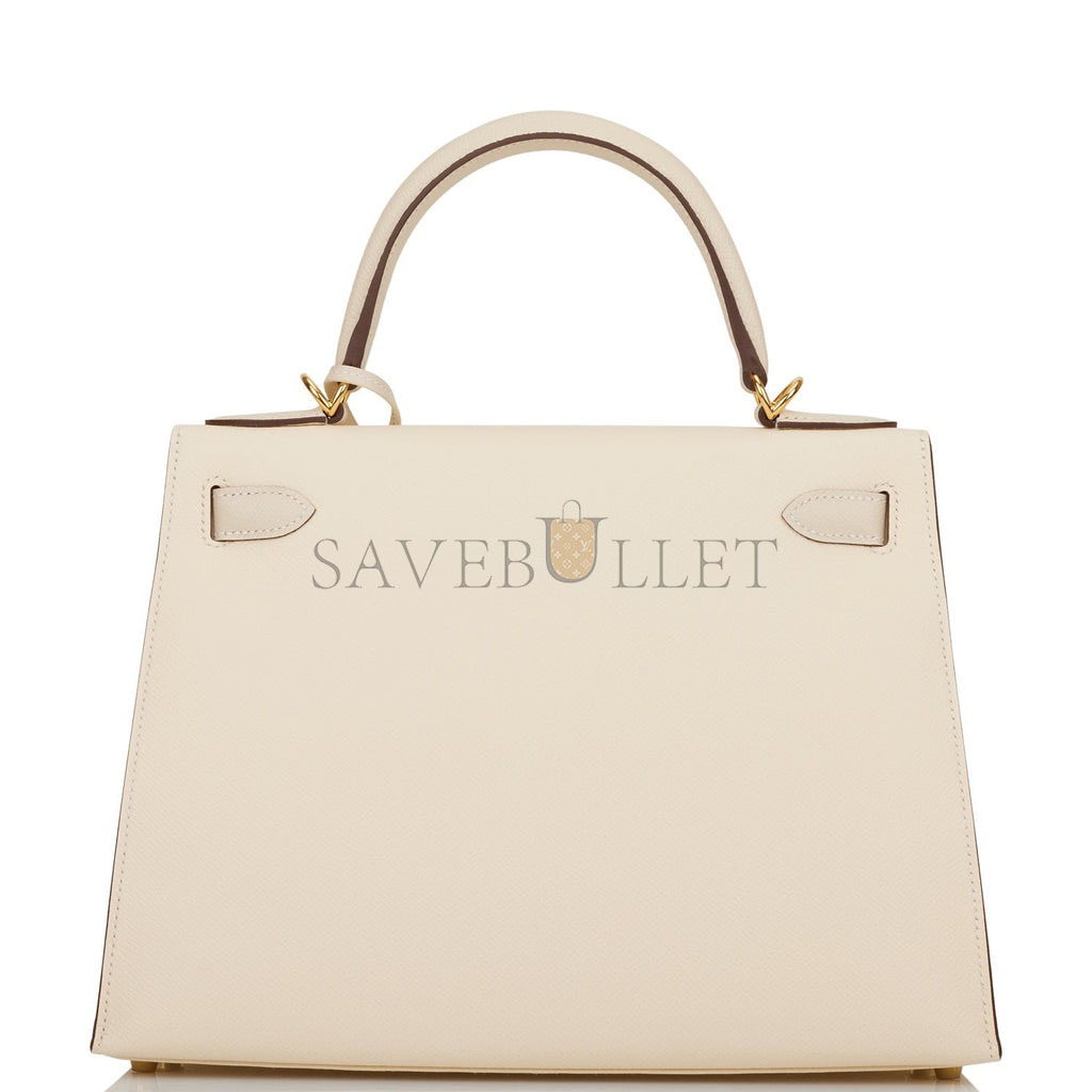 H**mes special order (hss) kelly sellier 28 nata and craie epsom gold hardware (28*22*10cm)