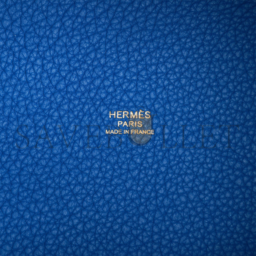 H**mes picotin lock 18 bleu france clemence gold hardware (18*13*18cm)