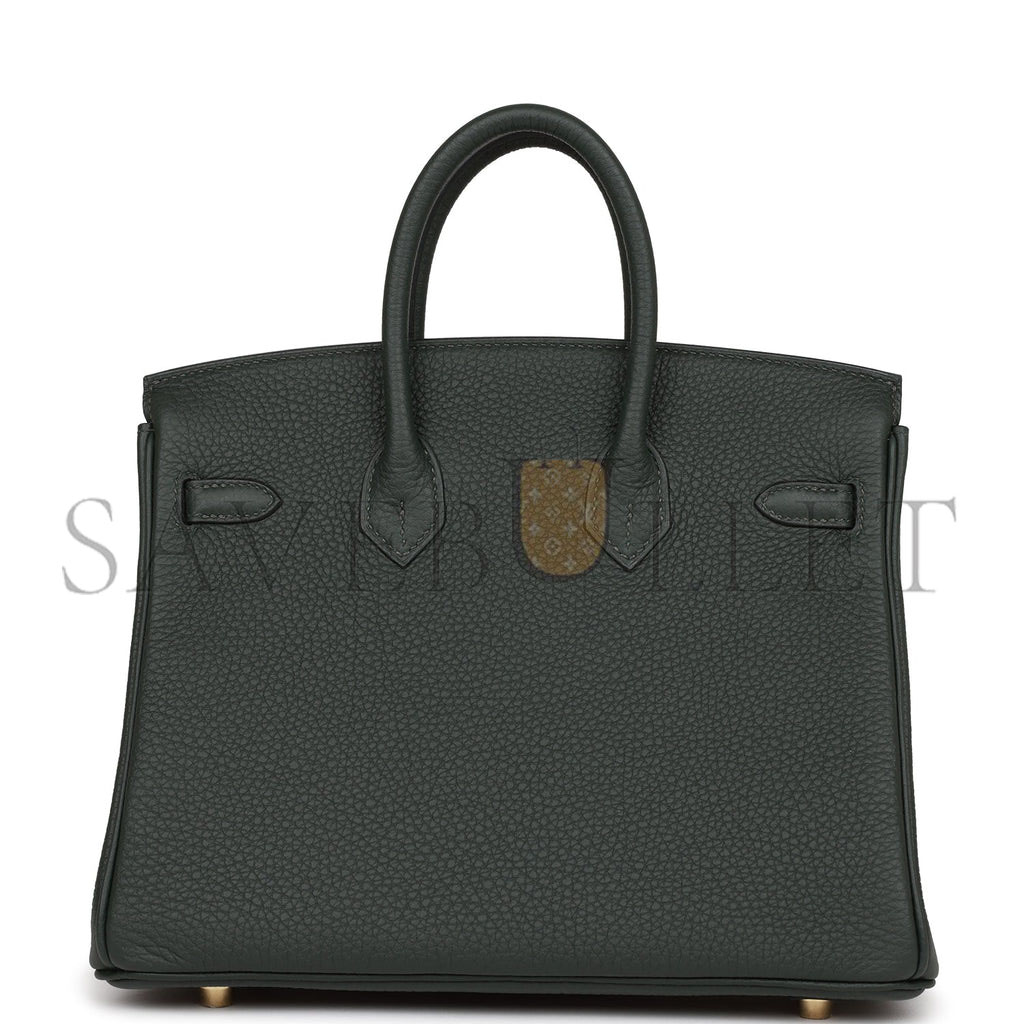 H**mes birkin 25 vert fonce togo gold hardware handmade (25cm)