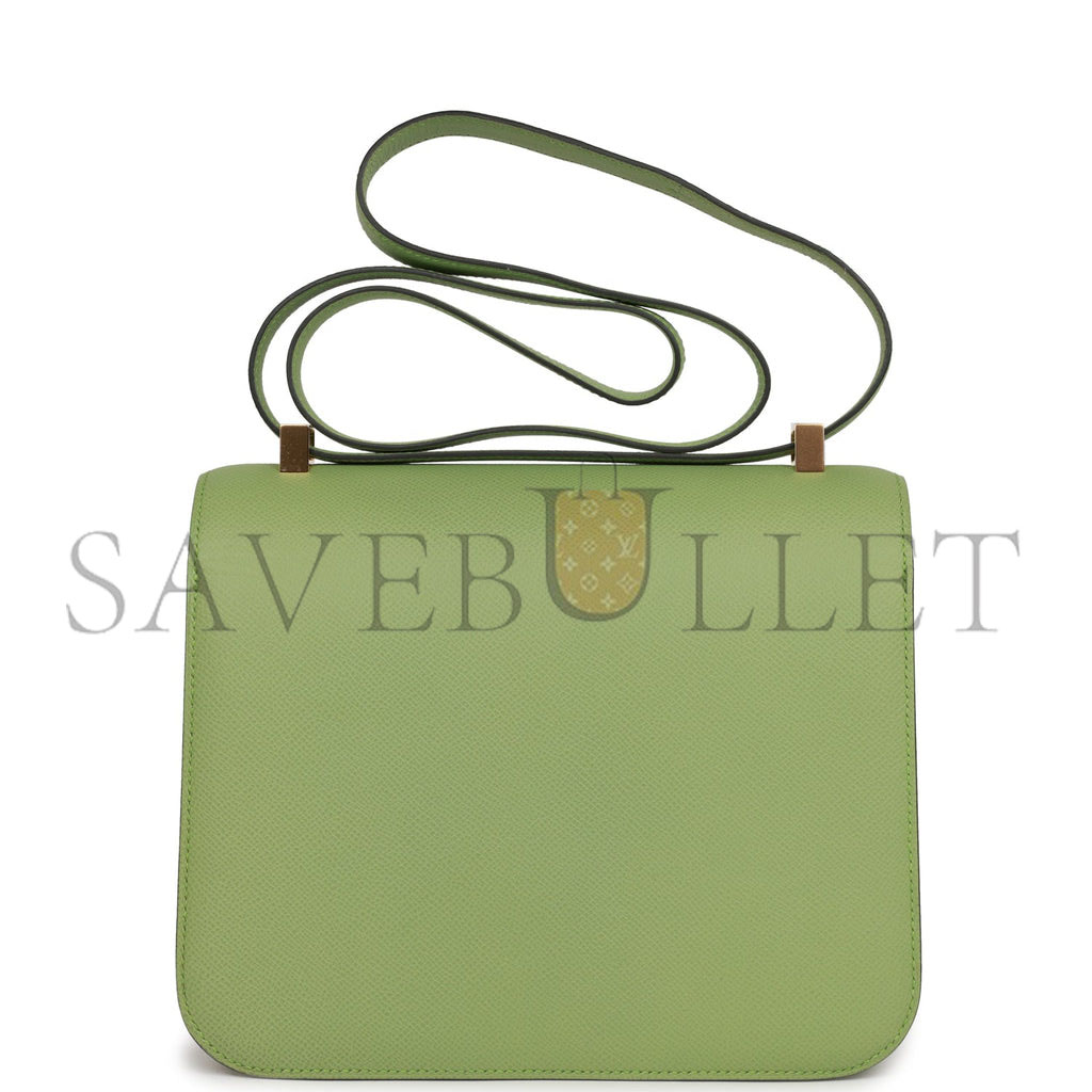 H**mes constance 24 vert criquet epsom gold hardware (24cm)