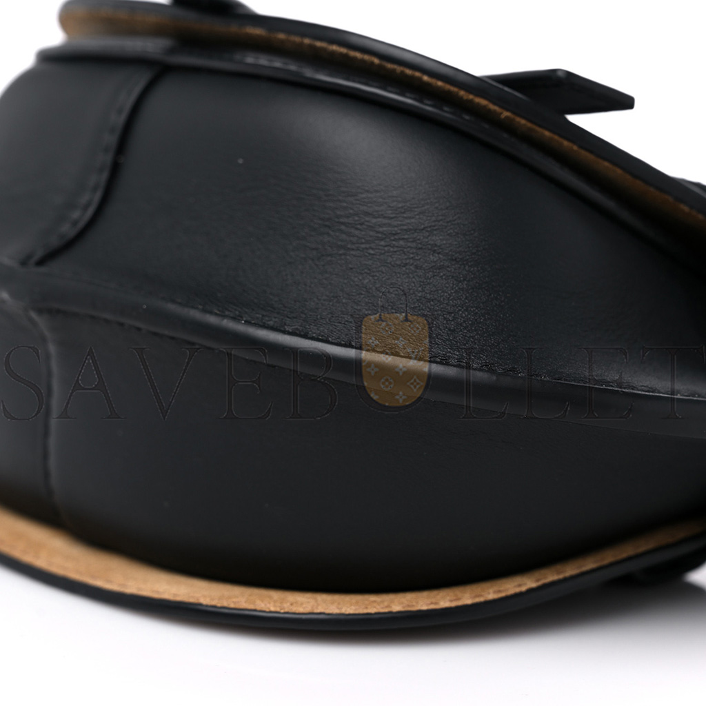 l*ew* calfskin jacquard mini gate dual bag black (21*13*9cm)