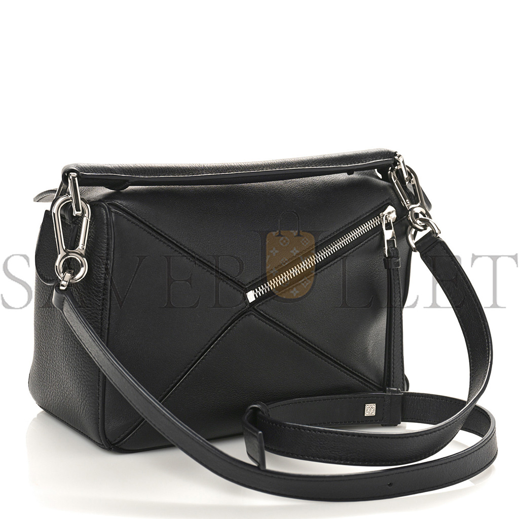 l*ew* calfskin small puzzle bag black (24*16.5*10.5cm)