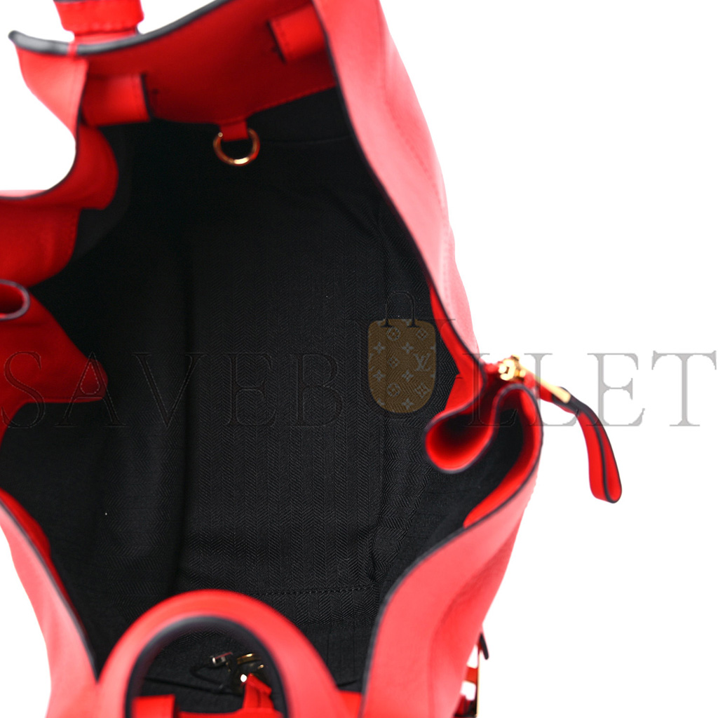 l*ew* calfskin small hammock shoulder bag scarlet red (30*25*13.5cm)