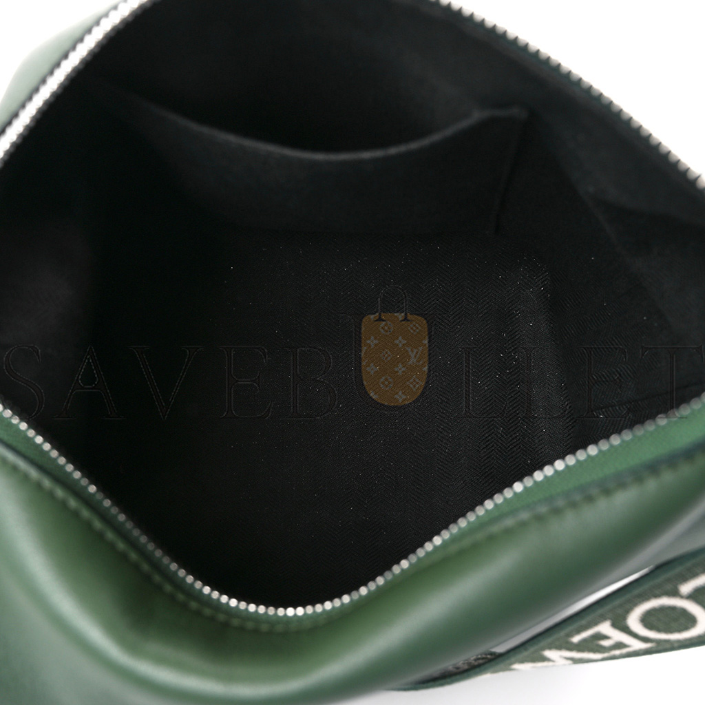 l*ew* S*pple smooth calfskin jacquard cubi crossbody bag green (33*29*17cm)