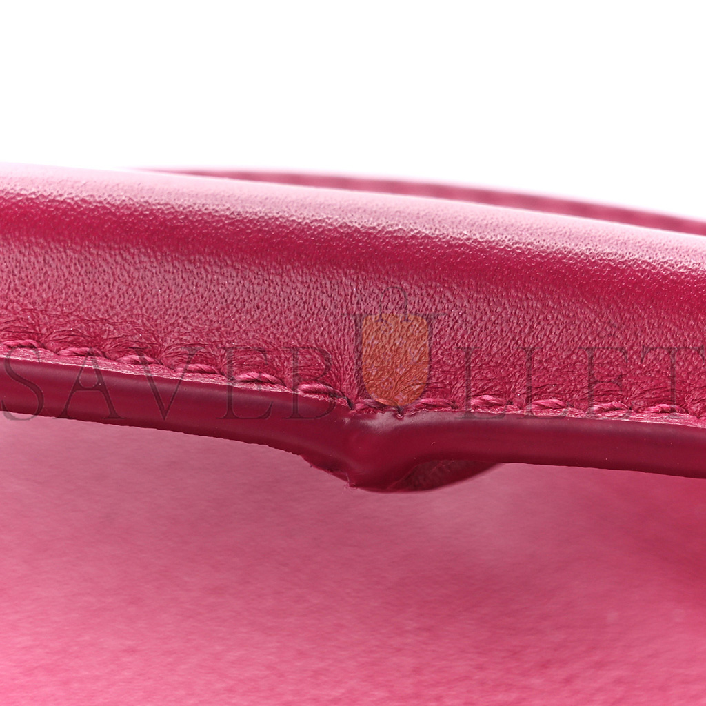 l0ew* satin calfskin monoCh*0me small puzzle edge bag ruby red glaze (24*16.5*10.5cm)