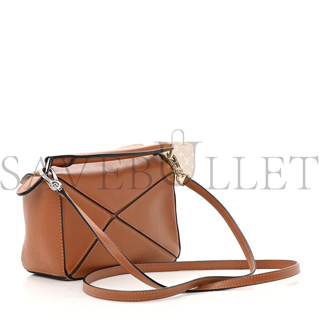 l*ew* calfskin mini puzzle bag tan (18*12.5*8cm)