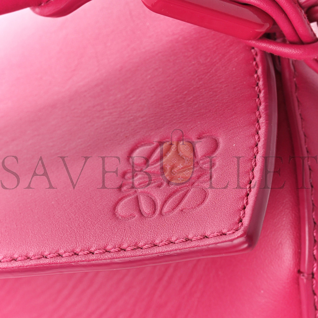 l0ew* satin calfskin monoCh*0me small puzzle edge bag ruby red glaze (24*16.5*10.5cm)