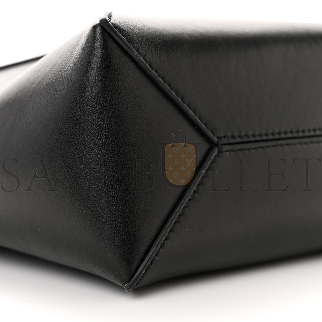 l*ew* shiny calfskin mini puzzle fold tote black (20*16*9cm)