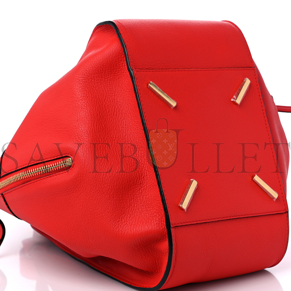 l*ew* calfskin small hammock shoulder bag scarlet red (30*25*13.5cm)