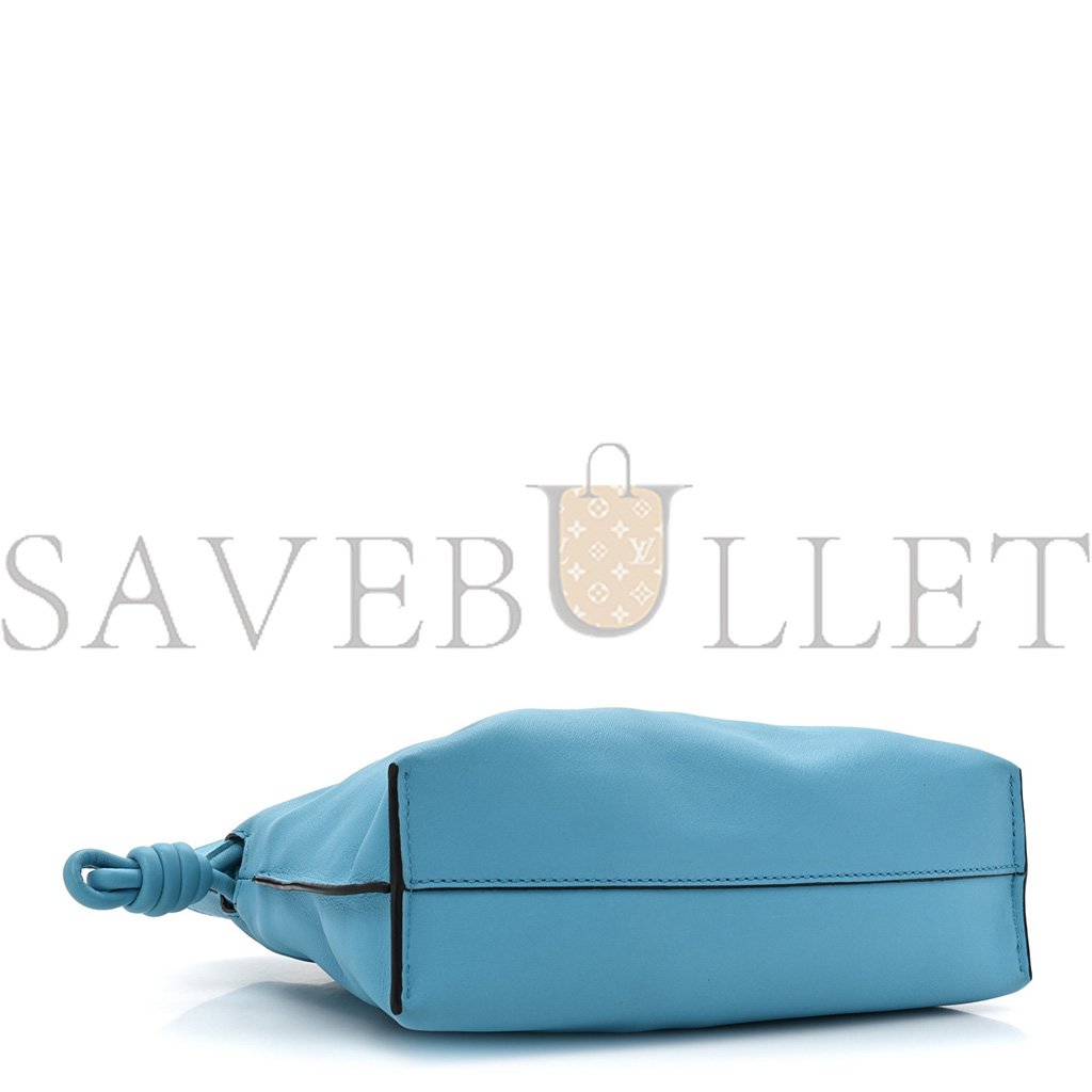 l*ew* calfskin mini flamenco knot bag cyan (22*18*7cm)