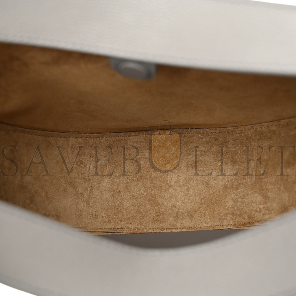 l*ew* satin calfskin jacquard luna bag pearl grey (26*22*8cm)