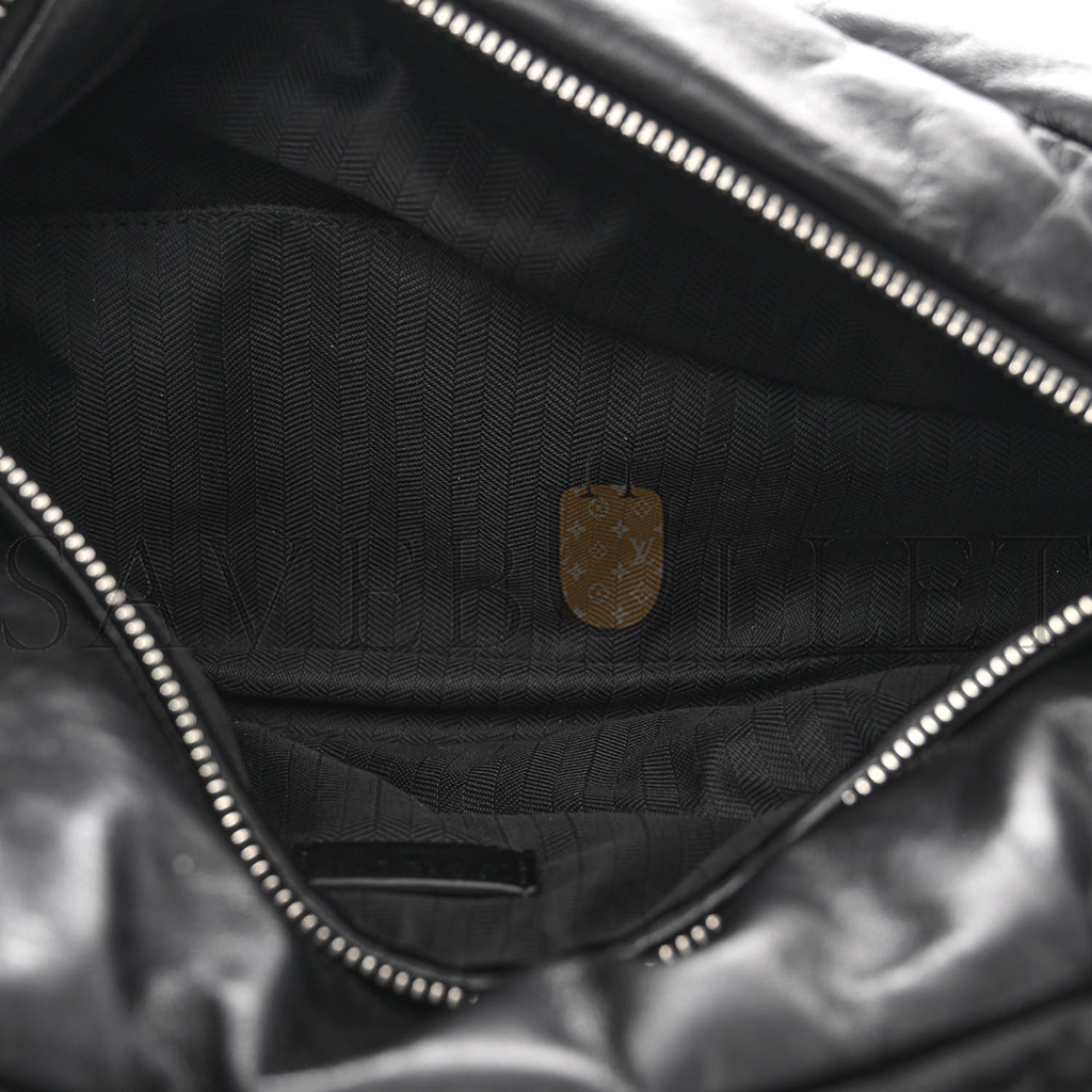 l*ew* shiny nappa puffer puzzle hobo black (28*13*10cm)