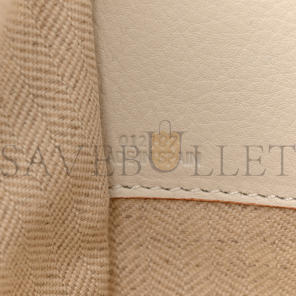 l*ew* calfskin canvas anagram small hammock shoulder bag ecru white (30*25*13.5cm)