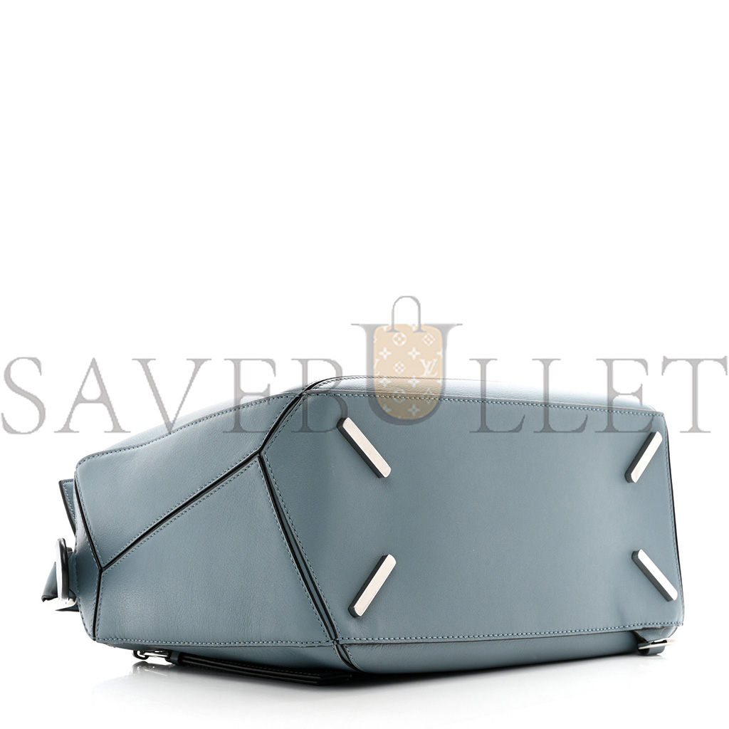 l*ew* calfskin medium puzzle bag stone blue (29*19.5*14cm)