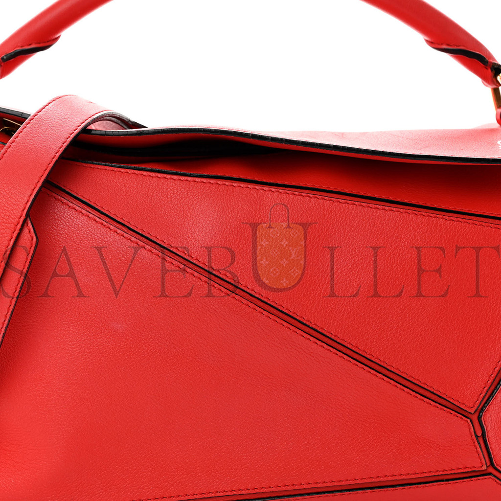 l*ew* calfskin medium puzzle bag scarlet (29*19.5*14cm)