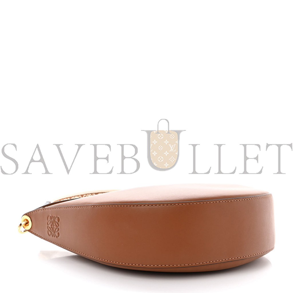 l*ew* satin calfskin jacquard luna bag pecan (28*22*6cm)