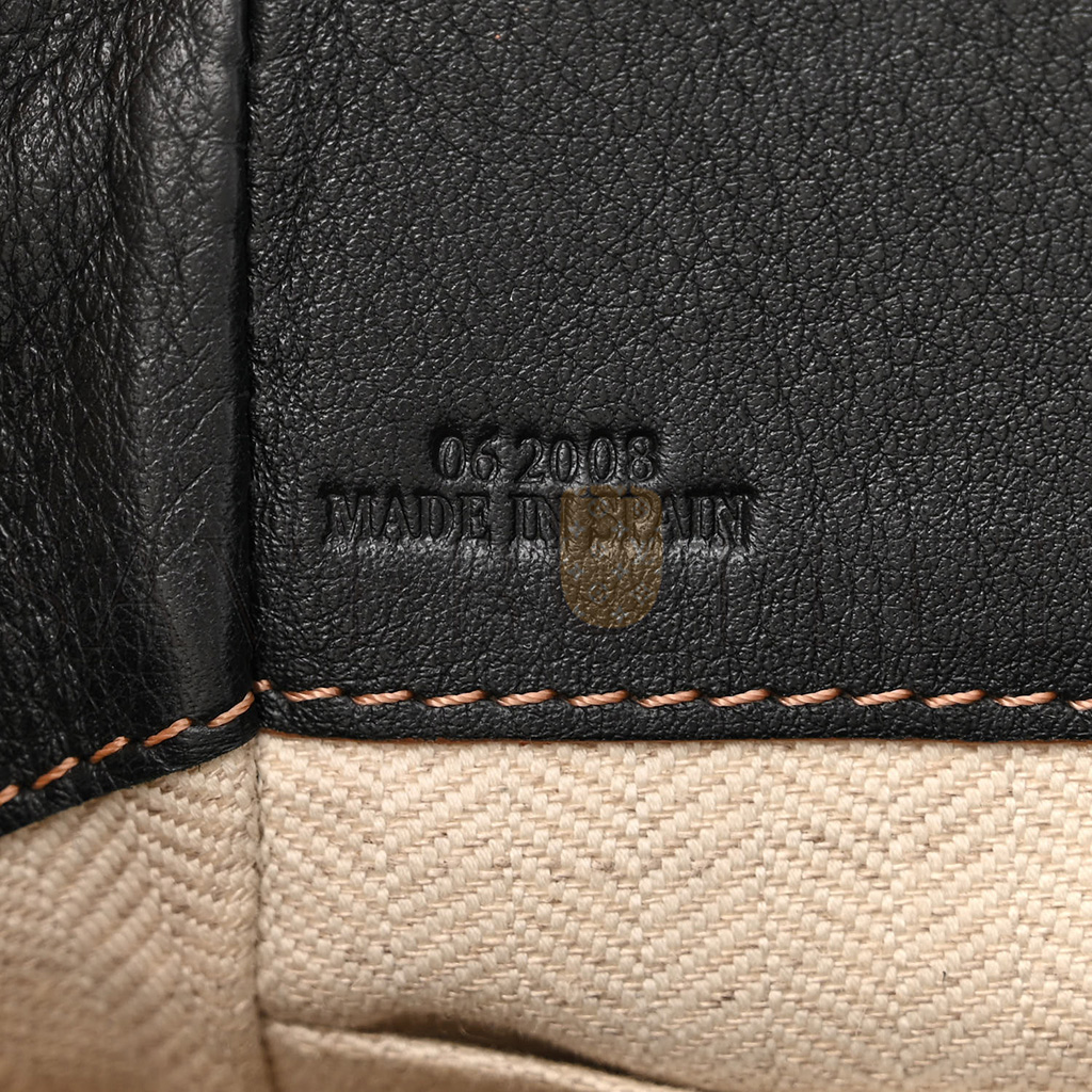 l*ew* calfskin canvas mini hammock shoulder bag mink black (20*16*10cm)