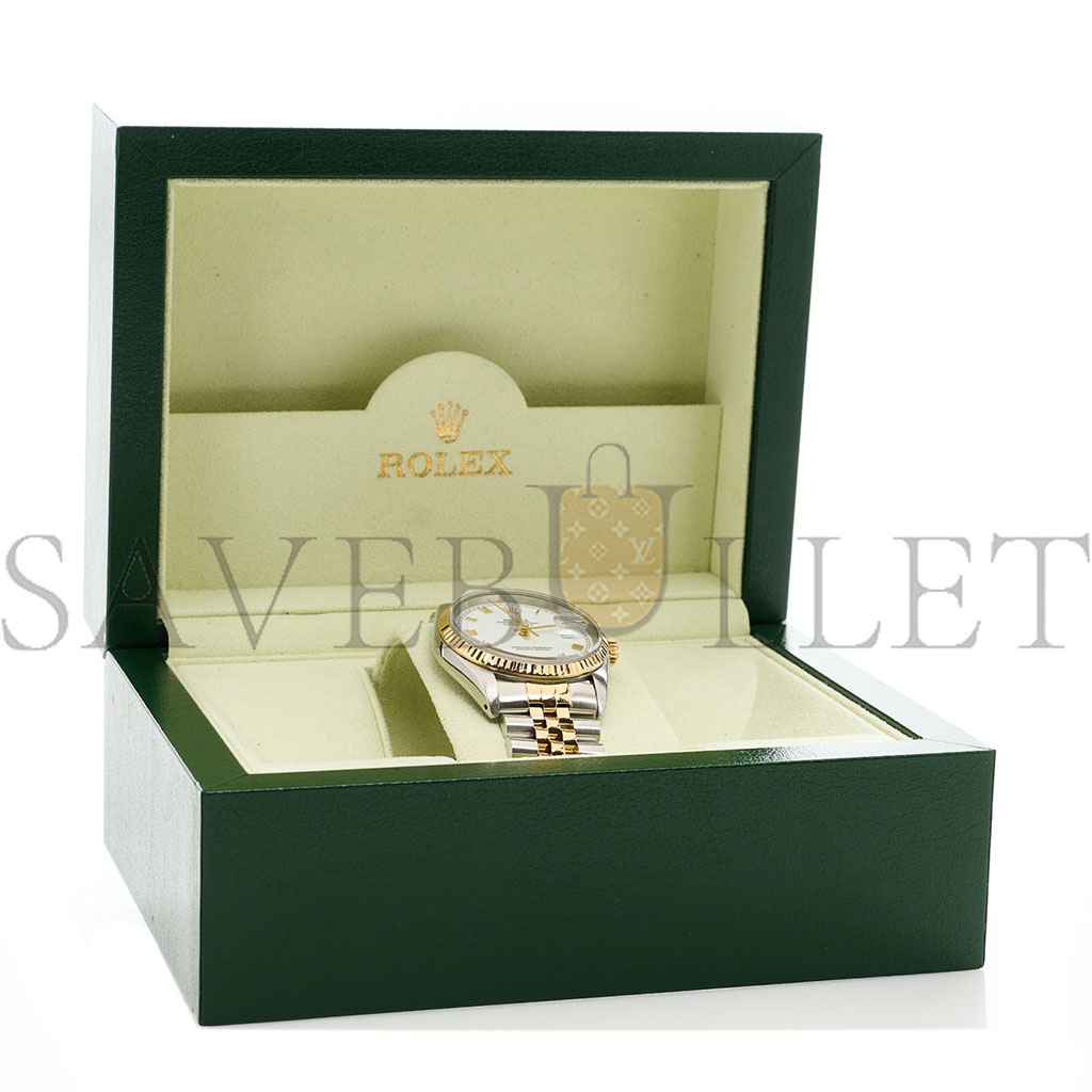 R*l*x stainless steel 18k yellow gold 36mm oyster perpetual datejust watch white roman 16233